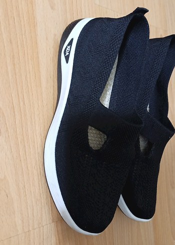 Diğer Siyah Kadın Elastik Spor Dolgu Topuklu Sneaker
