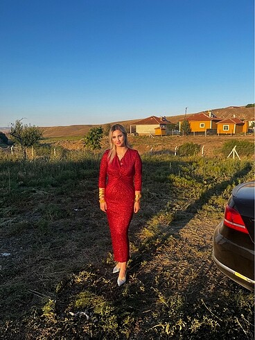 Diğer Simli bordo abiye