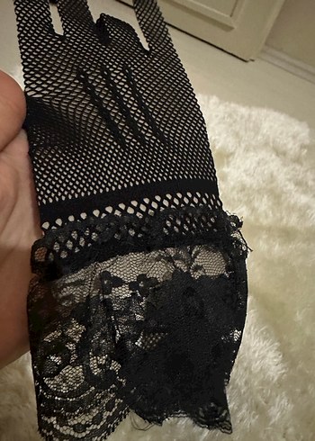 Siyah Dantel Gotik Kadın Eldiveni - Görsel 2