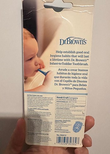 DrBrown's Bebek Diş Fırçası 0-3 Yaş Pembe - Görsel 2