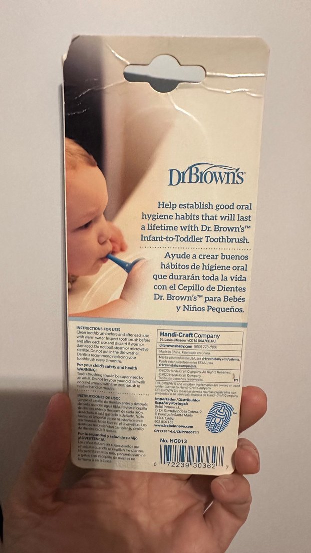 DrBrown's Bebek Diş Fırçası 0-3 Yaş Pembe - Görsel 2