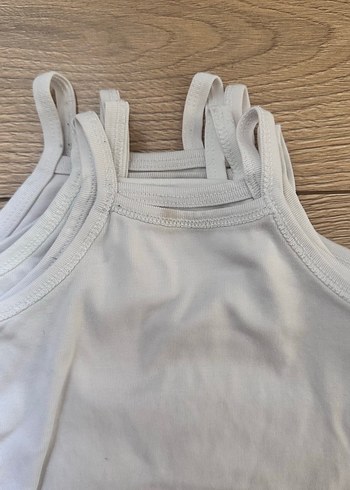 Beyaz Kolsuz Bebek citcitli Body - %100 pamuk Kumaş - Görsel 4