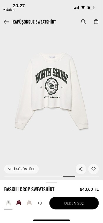 l Beden beyaz Renk Stradivarius Sweatshirt