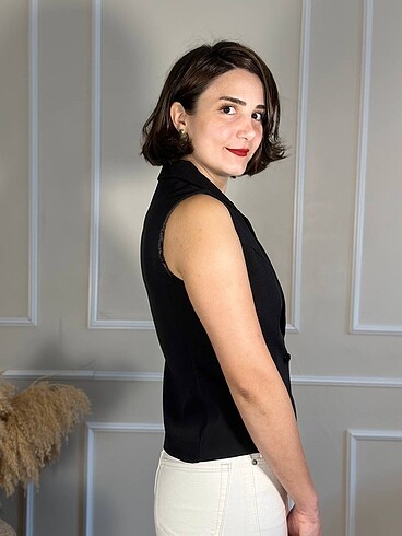 Zara Kruvaze Yaka Tasarım Yelek