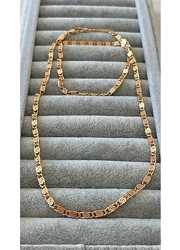 Vip Çelik Zincir Kolye Gold Rose Renk
