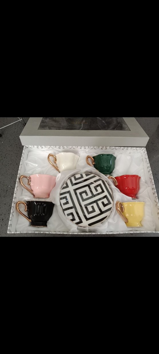 Verace Renkli Kulplu 6'lı Kahve Fincan Seti - Görsel 2