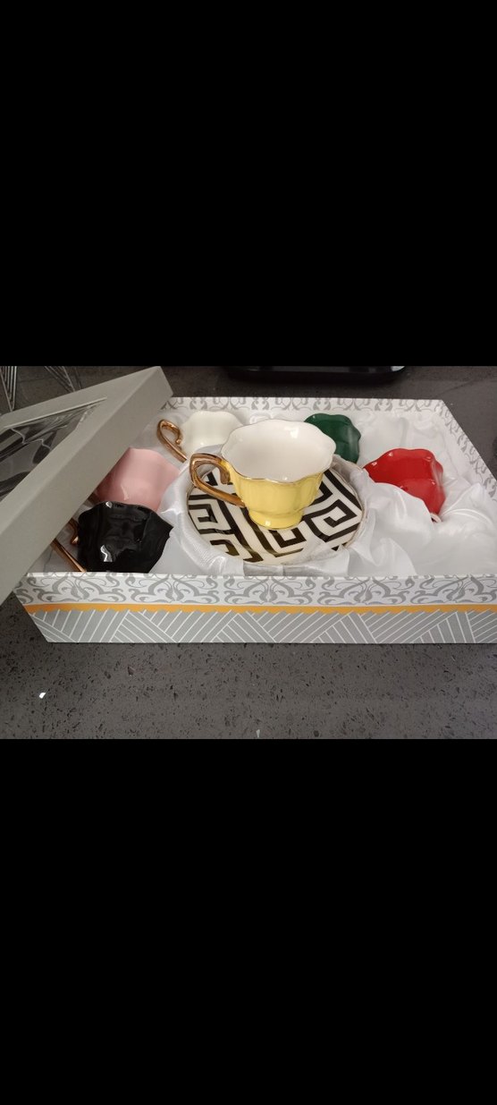 Verace Renkli Kulplu 6'lı Kahve Fincan Seti - Görsel 3