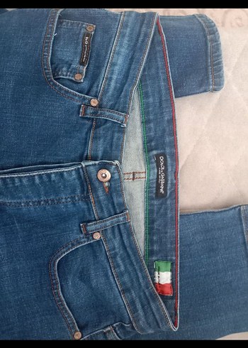 Doce Gabbana Düğmeli Mavi Erkek Denim Pantolon - Görsel 3