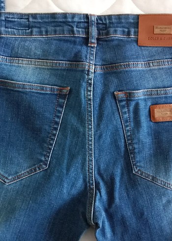 Doce Gabbana Düğmeli Mavi Erkek Denim Pantolon - Görsel 7