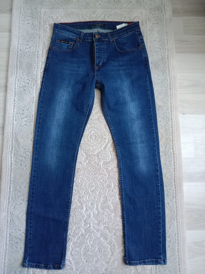 Doce Gabbana Düğmeli Mavi Erkek Denim Pantolon - Görsel 4