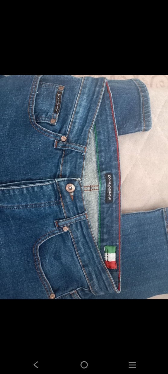 Doce Gabbana Düğmeli Mavi Erkek Denim Pantolon - Görsel 3