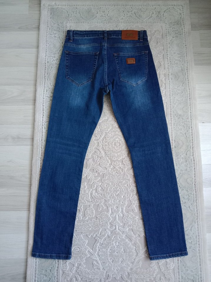 Doce Gabbana Düğmeli Mavi Erkek Denim Pantolon - Görsel 5