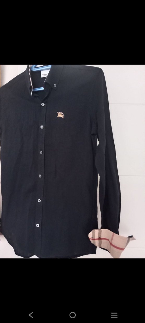 Burberry Lacivert Keten Regular Fit Erkek Gömlek - Görsel 3