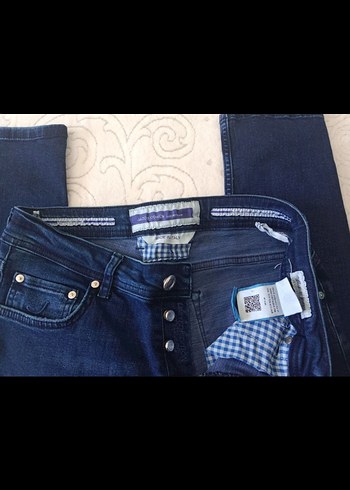 Orjinal Jacob Cohen Düğmeli Lacivert Erkek Kot Pantolon - Görsel 3