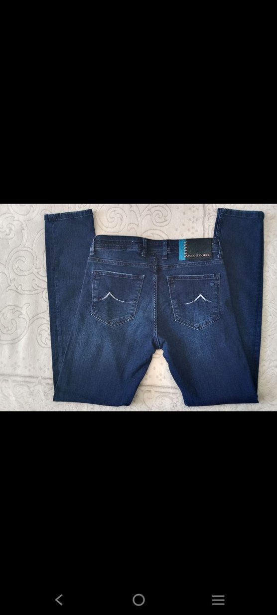 Orjinal Jacob Cohen Düğmeli Lacivert Erkek Kot Pantolon - Görsel 2