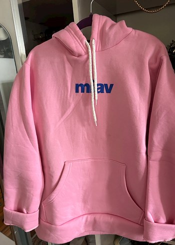 Pembe Kapüşonlu Oversize Sweatshirt - Görsel 4