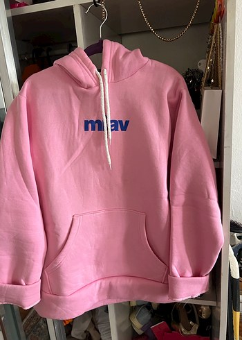 Pembe Kapüşonlu Oversize Sweatshirt - Görsel 3