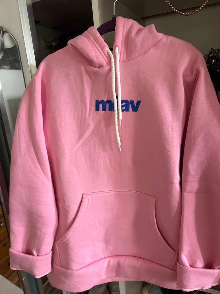 Pembe Kapüşonlu Oversize Sweatshirt - Görsel 4