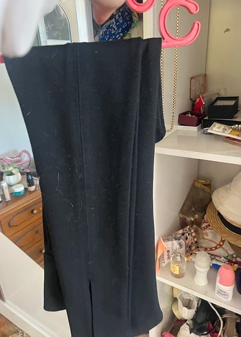 Düğmeli Siyah Kadın tayt - Görsel 2