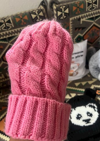 Pembe Örgü Kadın Bere - Görsel 4