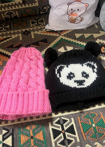 Pembe Örgü Kadın Bere - Görsel 2