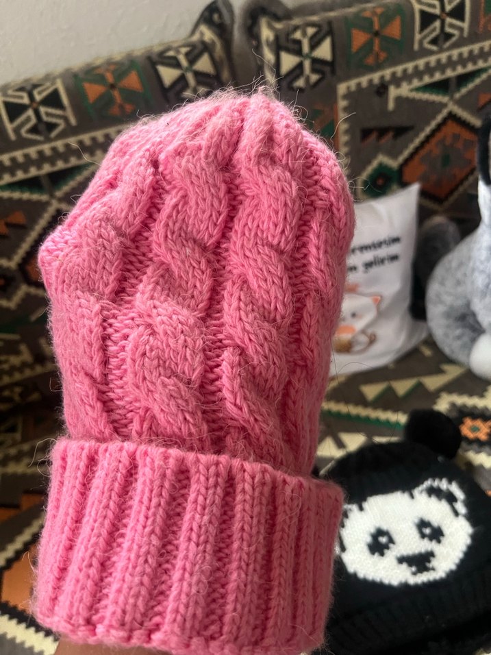 Pembe Örgü Kadın Bere - Görsel 4