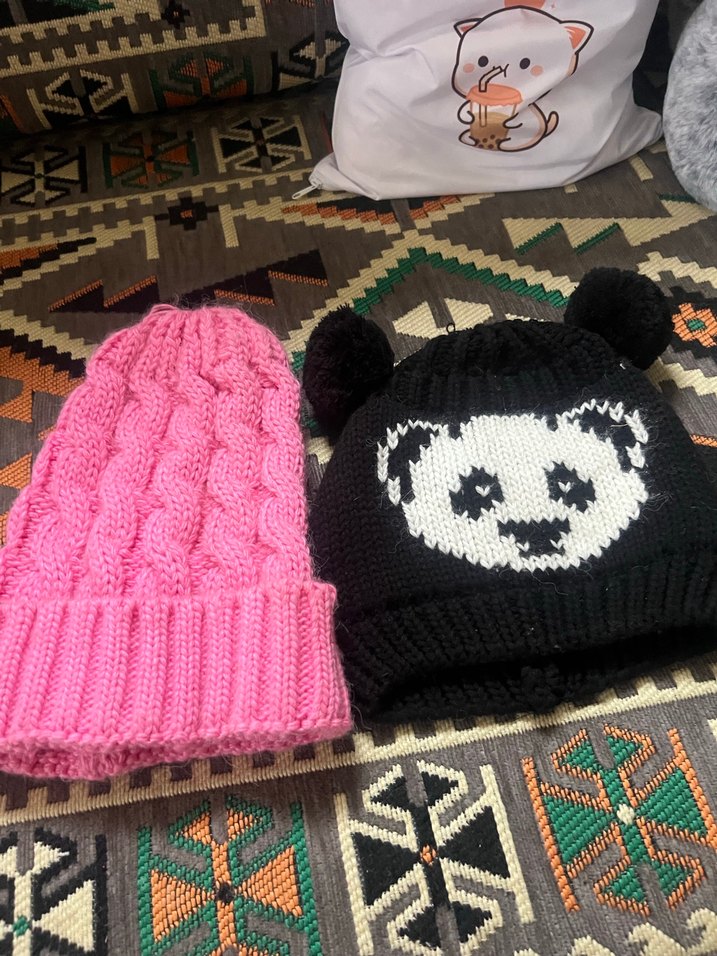 Pembe Örgü Kadın Bere - Görsel 2