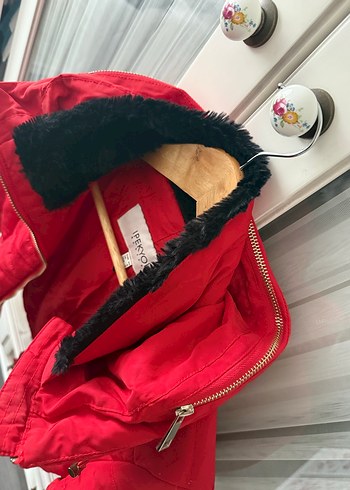 Fermuarlı Kırmızı Kadın Kışlık Mont - Görsel 4