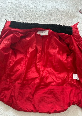 Fermuarlı Kırmızı Kadın Kışlık Mont - Görsel 10