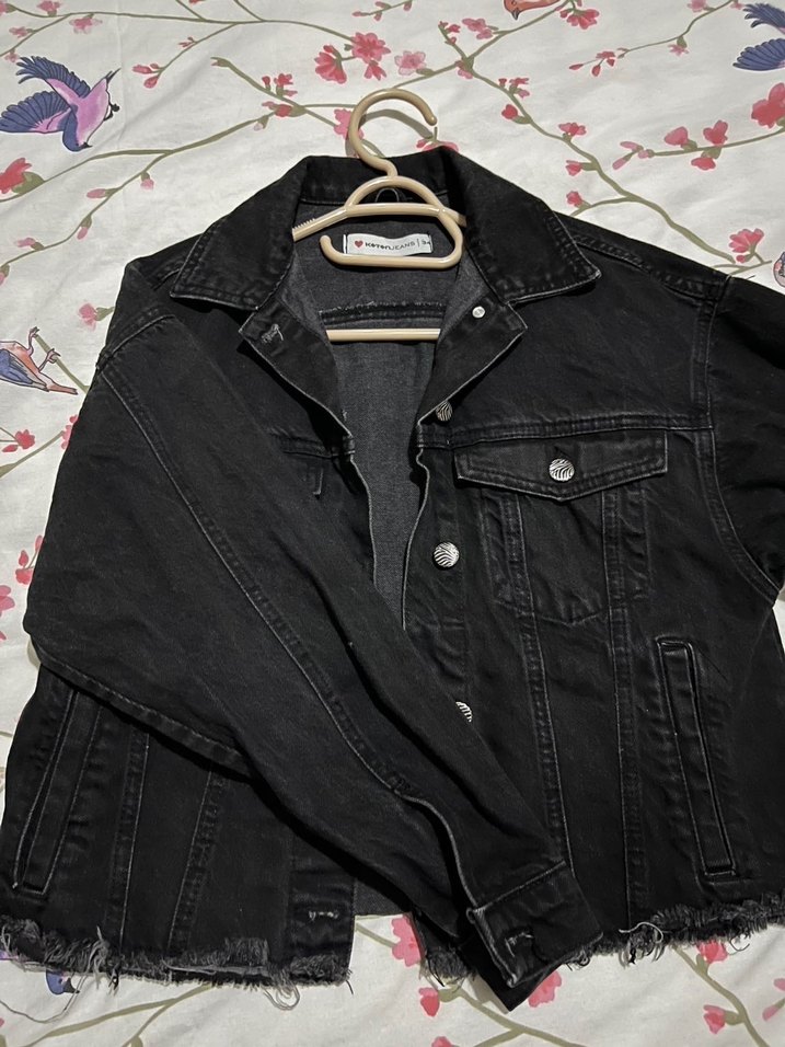 Düğmeli Kadın Denim Ceket - Görsel 4