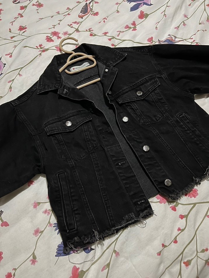 Düğmeli Kadın Denim Ceket - Görsel 3