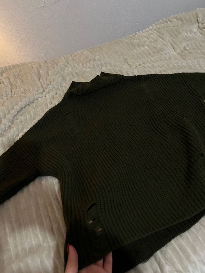 Boğazlı Örgü Kadın Kazak - Görsel 4