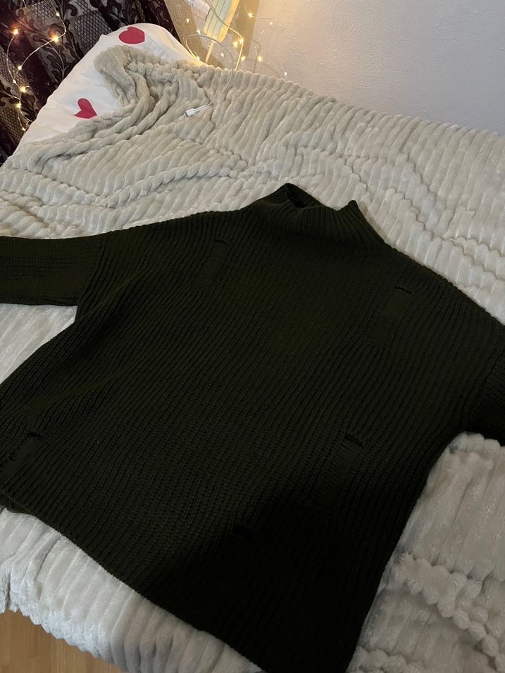 Boğazlı Örgü Kadın Kazak - Görsel 5