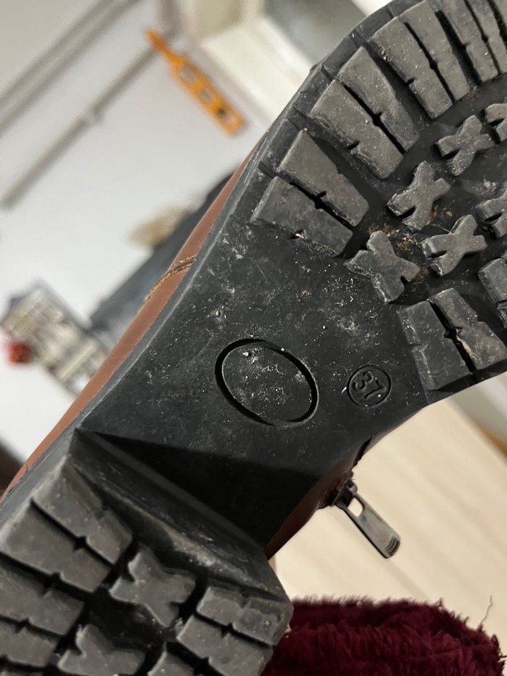 Kahverengi Kadın Deri Tokalı Biker Bot - Görsel 4