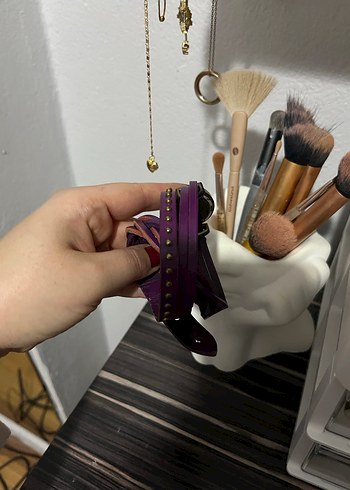 Mor Kemerli Vintage Kadın Kol Saati - Görsel 5