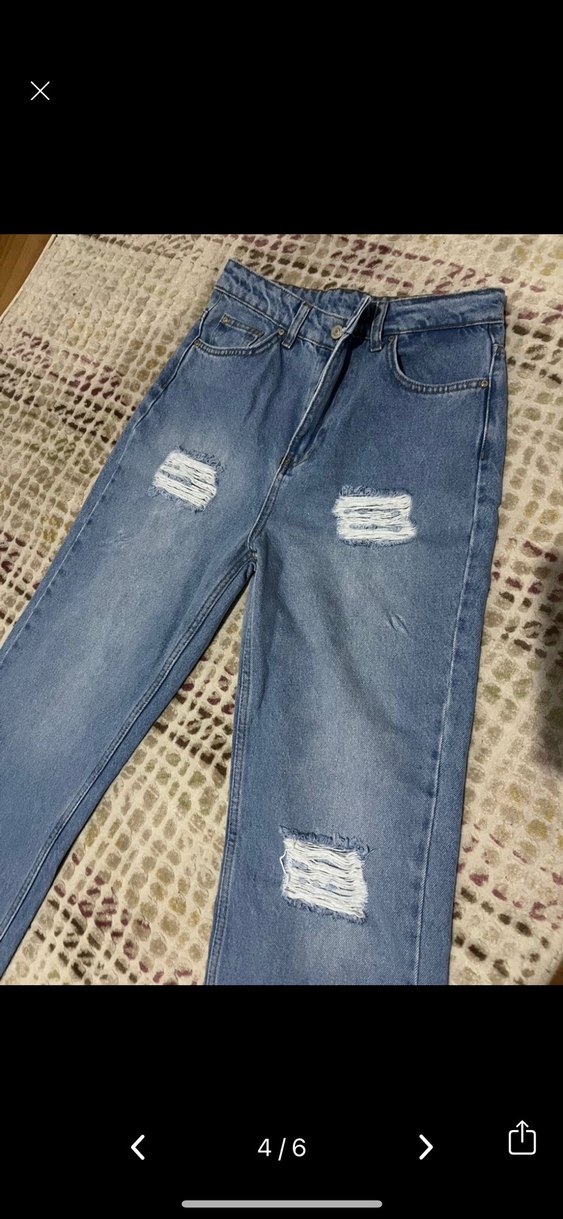 Yırtık detaylı jean - Görsel 4