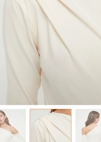 Asimetrik omuz detaylı çıtçıtlı body - Görsel 8