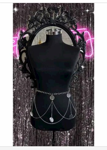 Sheinside Siyah Zincir Detaylı oryantal Gotik Vücut Zinciri Kemeri