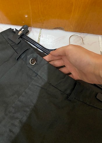 44 Beden gri Renk 50-6 Kiğılı Gri Regular Fit Kemerli Erkek Pantolon