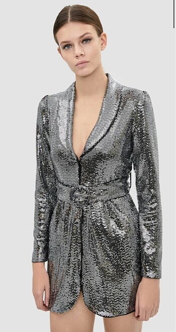 Bershka payetli blazer elbise