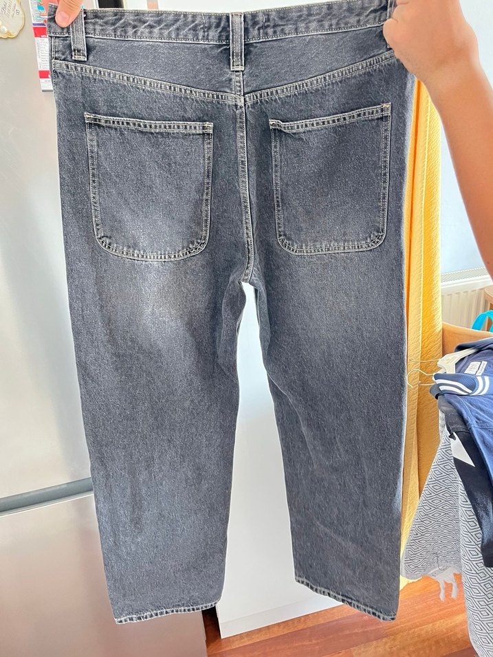 Gri Bol Kesim Erkek Jeans - Görsel 2