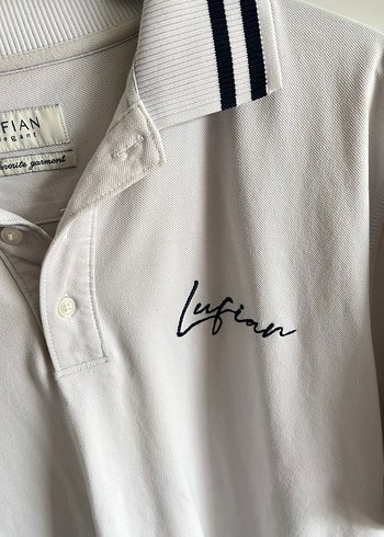 Erkek Beyaz Pamuklu Kısa Kollu Polo Tişört - Görsel 2