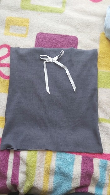 Füme rengi straplez crop body