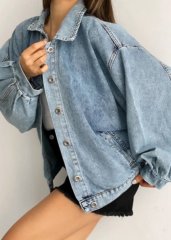 s Beden Balon Kol Oversize Kot Ceket