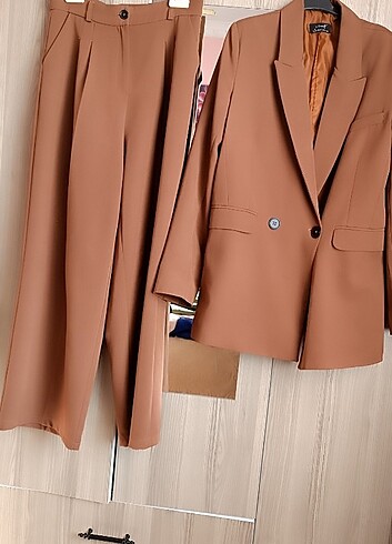 Blazer Ceket Takım ve Palazzo Pantolon 
