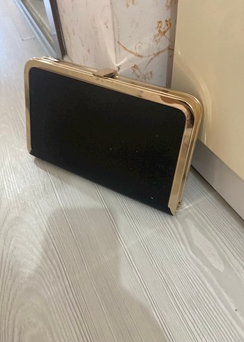 Beden Siyah Deri Tokalı Kadın Portföy Çanta