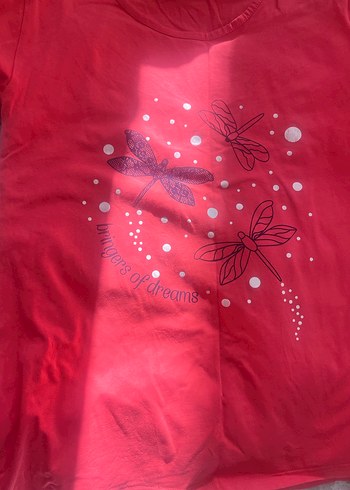 Kırmızı Baskılı Hamile Tişörtü - Görsel 2