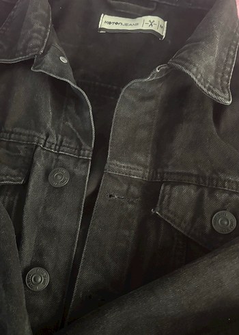 Siyah Düğmeli Kadın Denim Ceket - Görsel 2