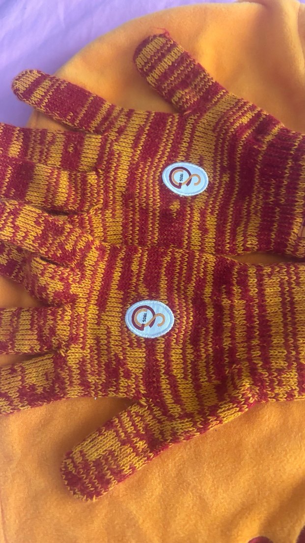 Renkli Erkek Eldiveni, Örgü, Baskılı - Görsel 2