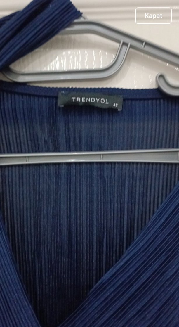 Parlak Lacivert Kadın Midi Elbise - Görsel 3